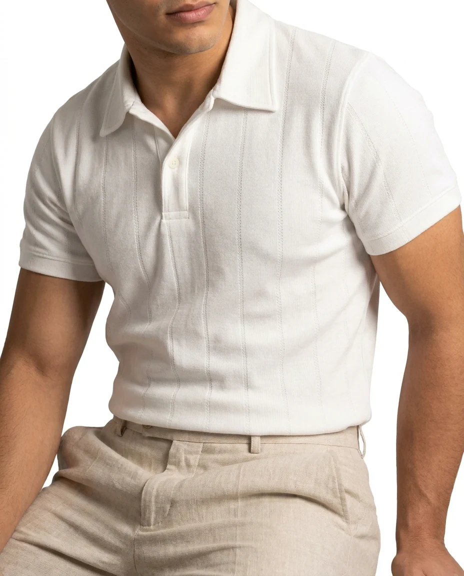 Men Jaqured Half SLeeves PoloT-shirt - Image 3