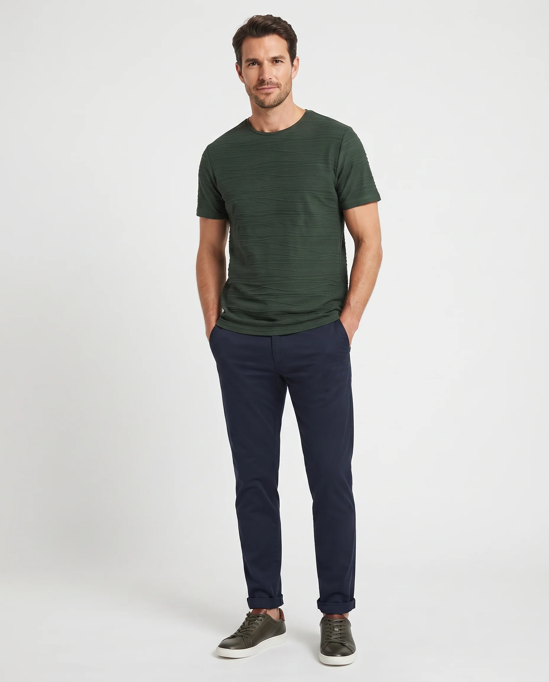 MEN JAQURED HALF SLEEVES T-SHIRT - Image 2