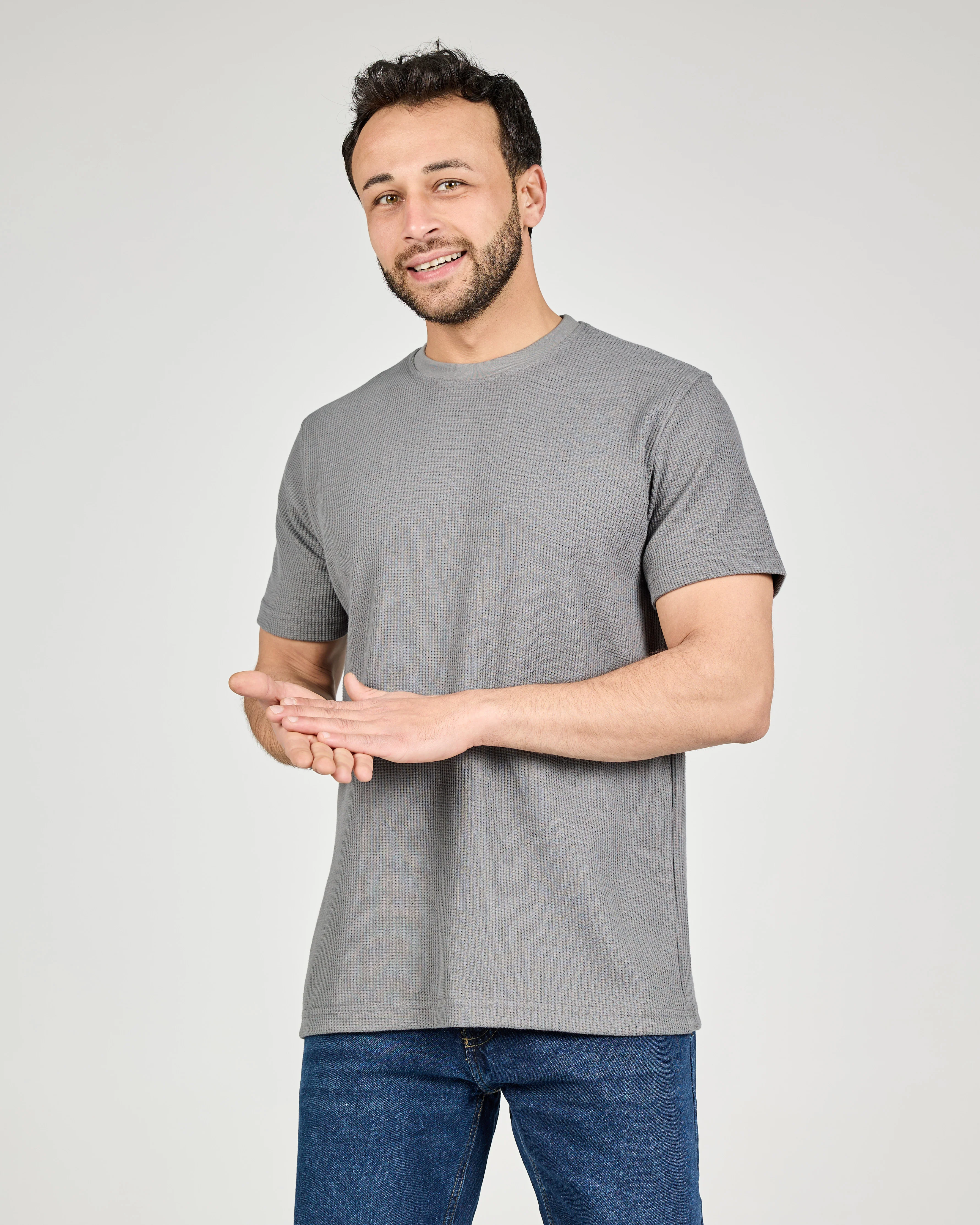 Men Pattern Thermal Half Sleeves T-shirt
