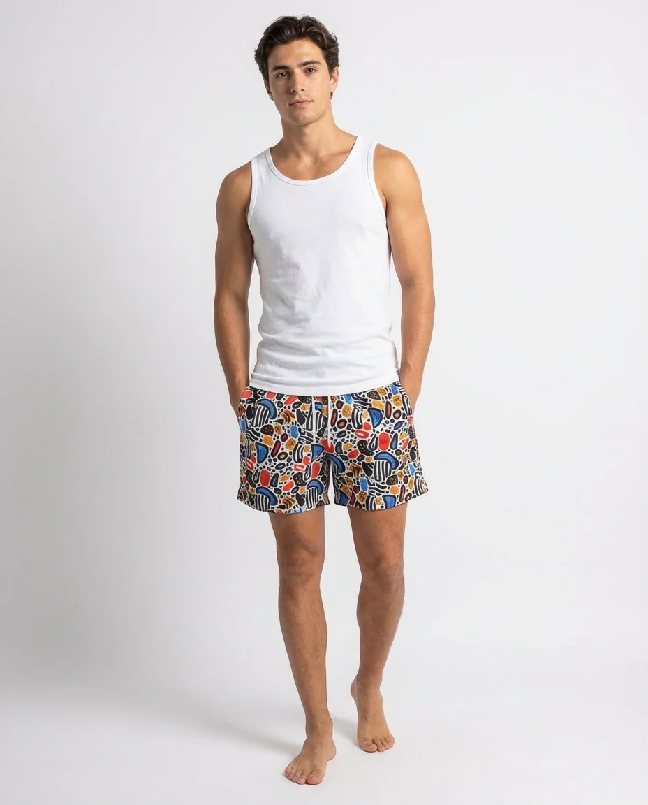 Men’s printed waterproof swim shorts - Image 12