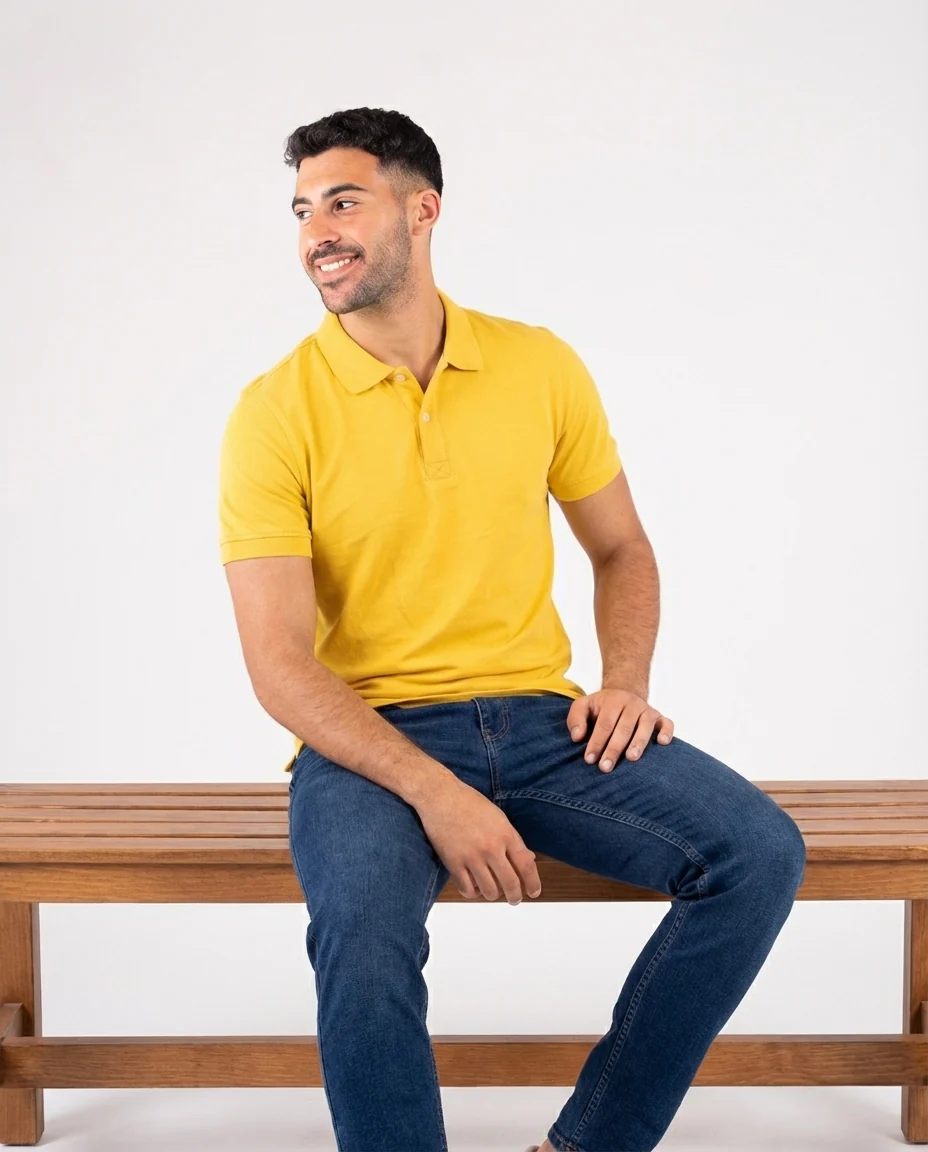 Men Plain Half Sleeves Polo T-shirt
