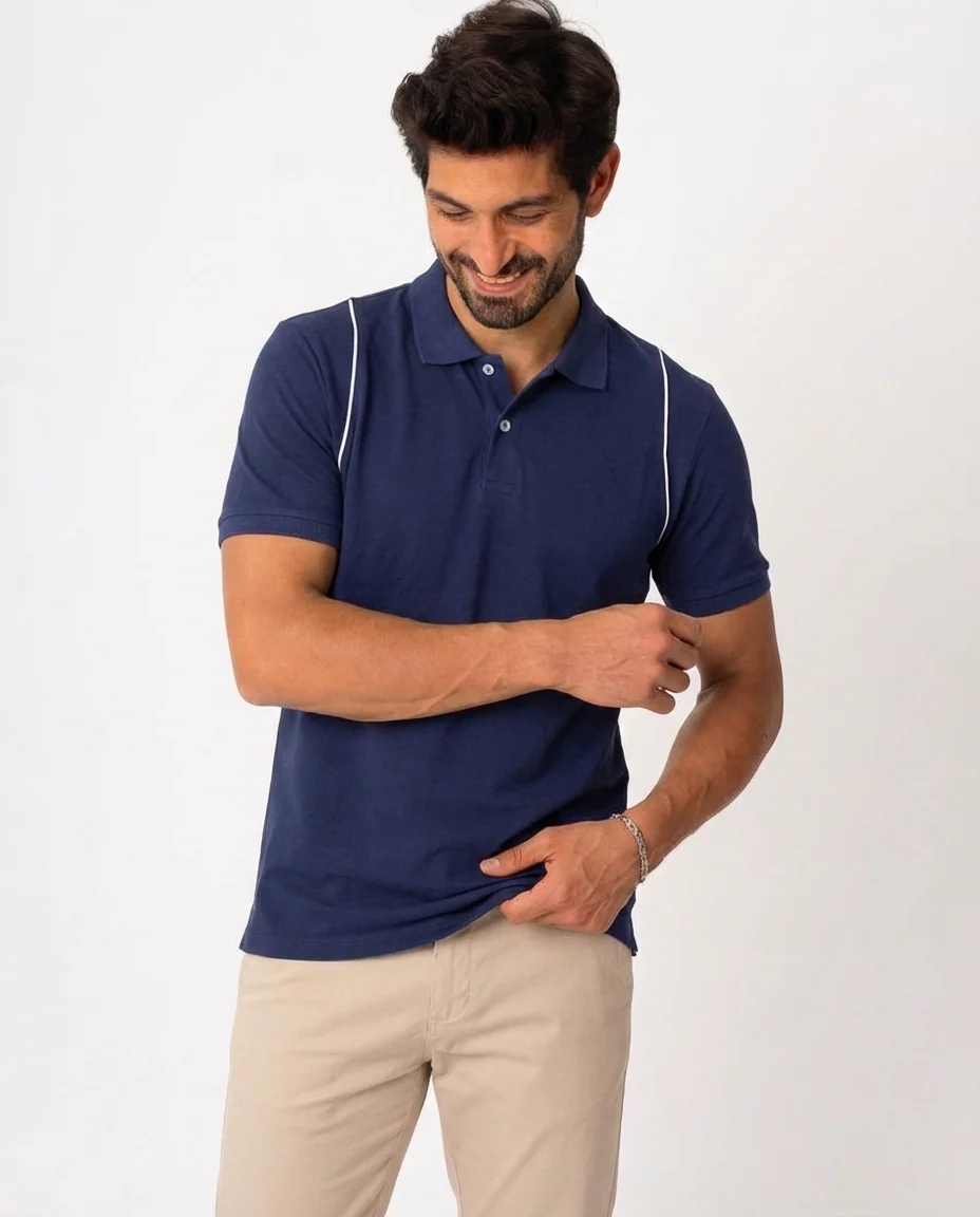 MEN PLAIN HALF SLEEVES POLO T-SHIRT - Image 4