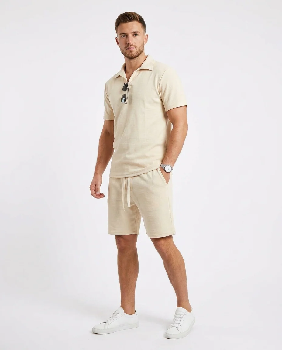 Men Plain Half Sleeves Polo T-shirt - Image 3