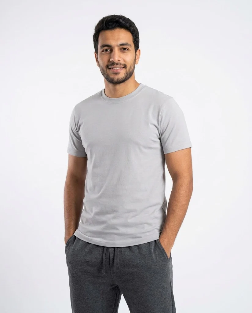 Men Plain Half Sleeves T-shirt - Image 2