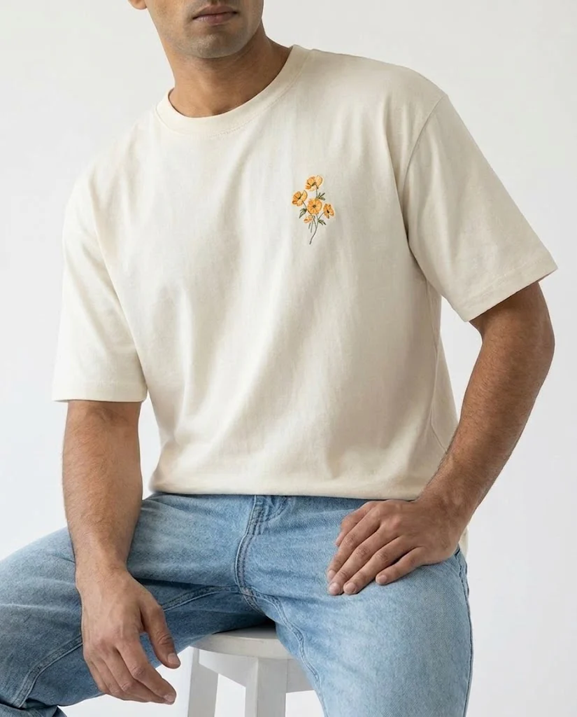 Men Printed Half Sleeves Over Size T-shirt