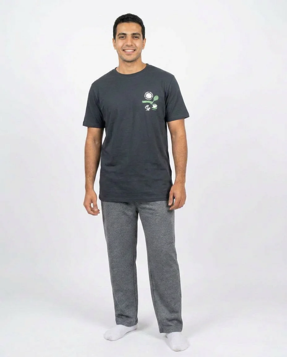 Men Printed Half Sleeves Pyjama W/pant