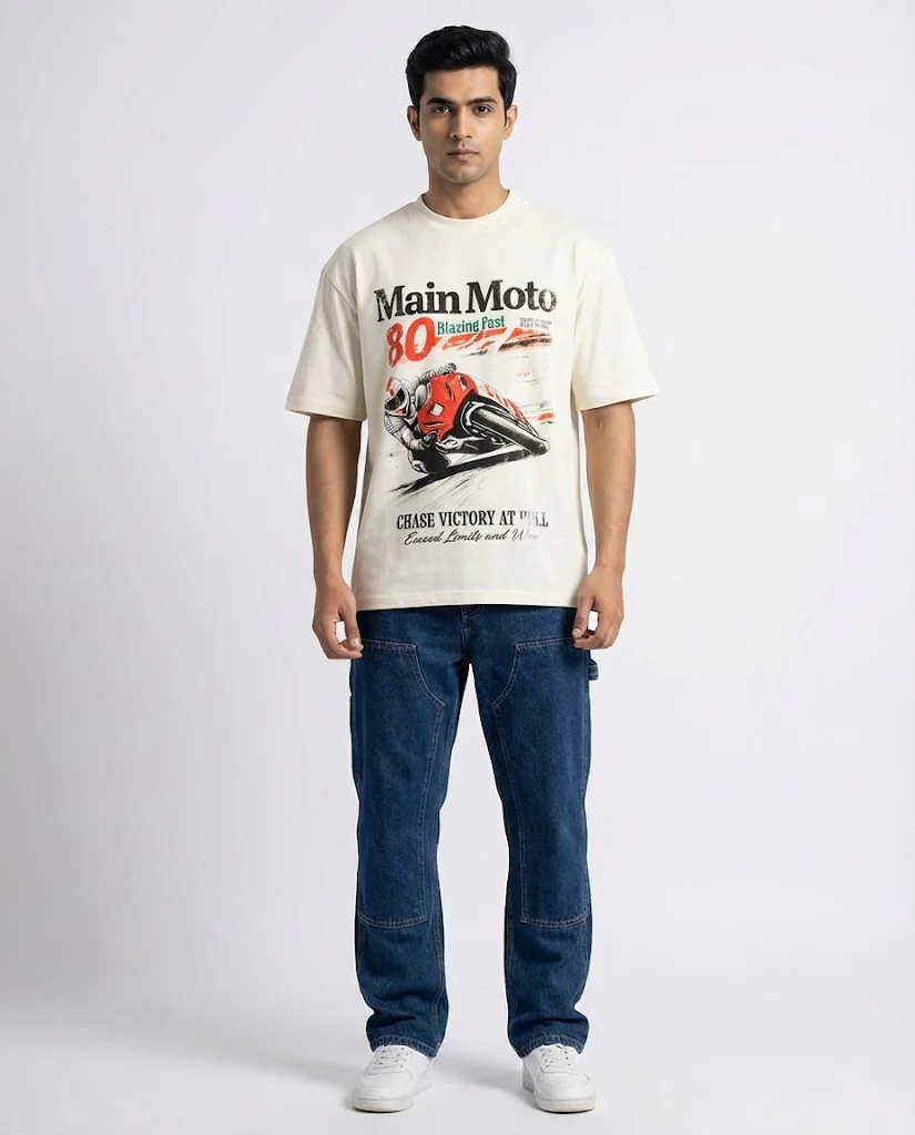 Men Printed Main Moto T-shirt Half Sleeves - Image 2