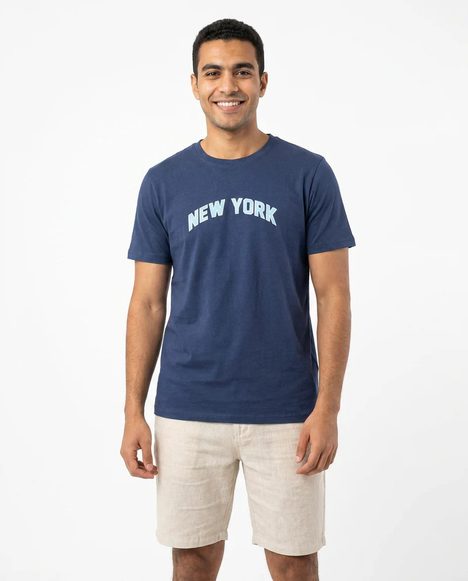 Men Printed New York Half Sleeves T-shirt - Image 2