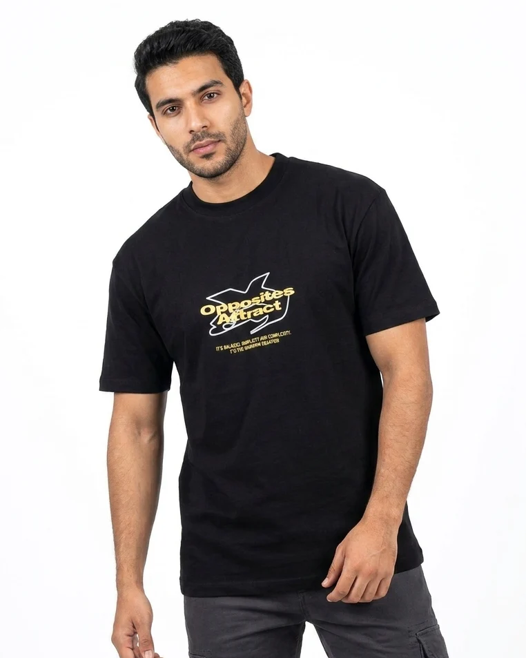 Men Printed Opposites Half Sleeves T-shirt