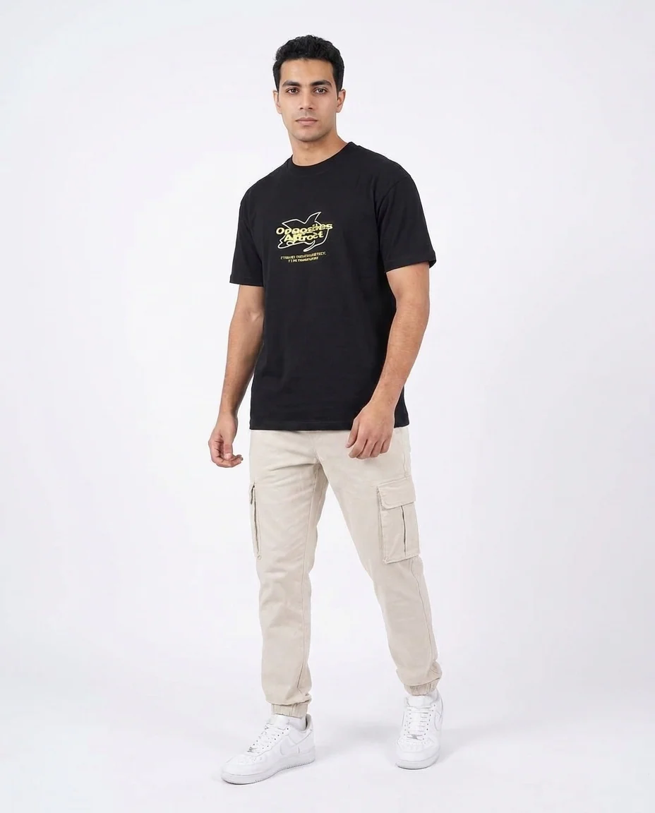 Men Printed Opposites Half Sleeves T-shirt - Image 3