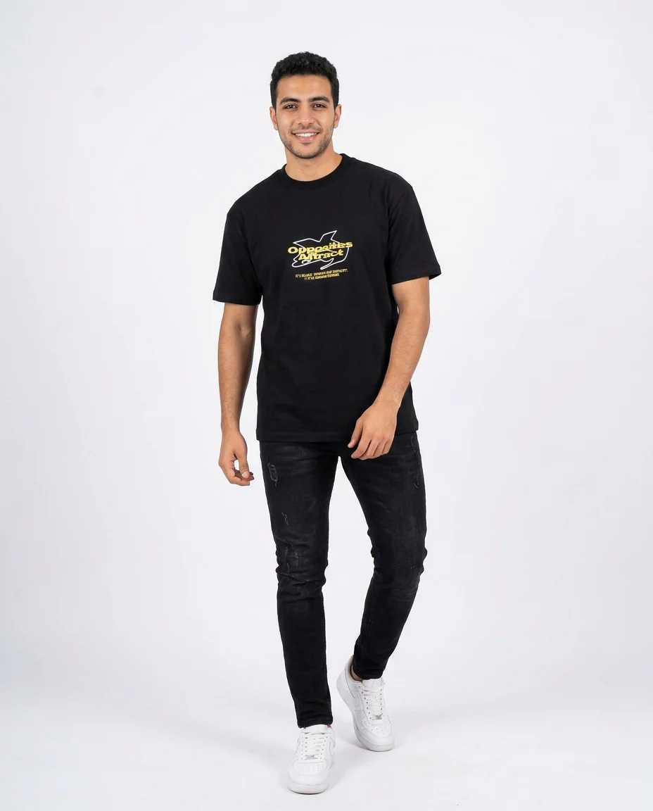 Men Printed Opposites Half Sleeves T-shirt - Image 4