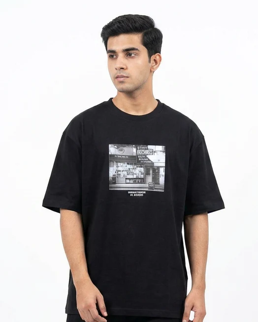 Men Printed Records Half Sleeves T-shirt