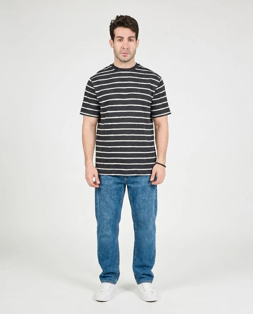 MEN STRIPPED HALF SLEEVES T-SHIRT - Image 3