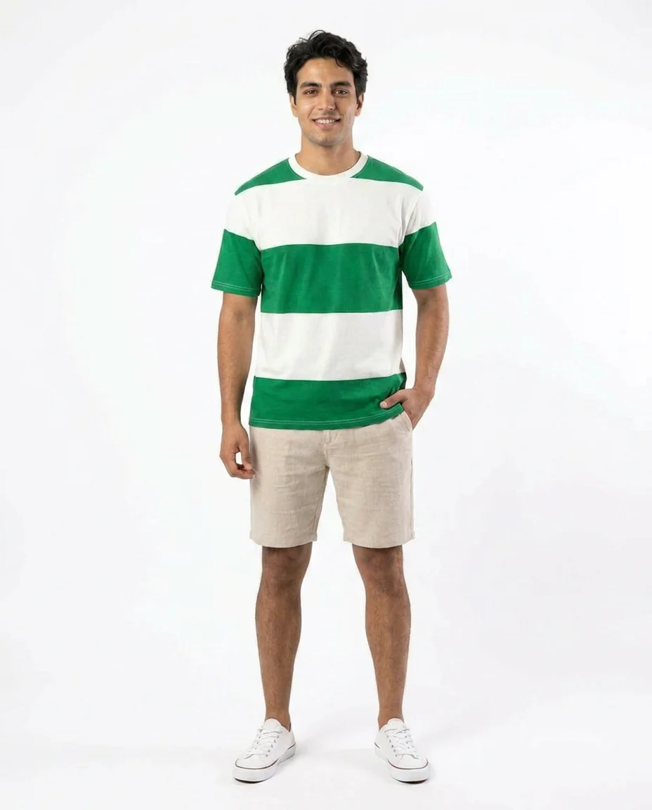 MEN STRIPPED HALF SLEEVES T-SHIRT - Image 2