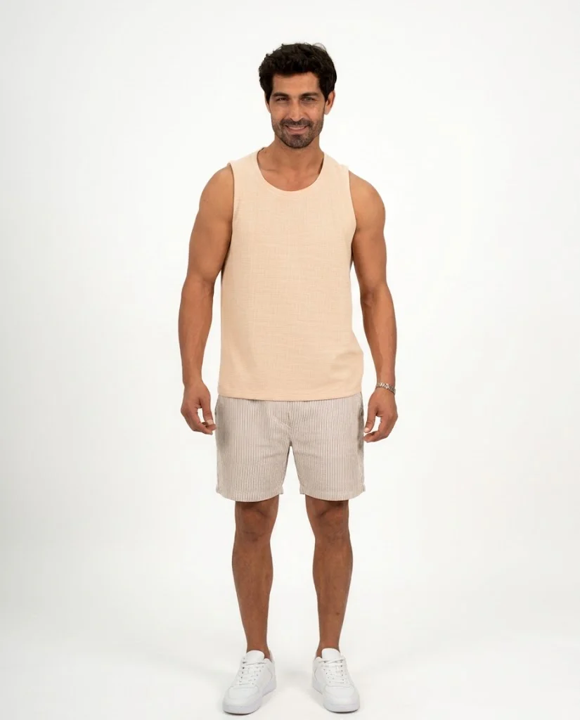 Men Sleeveless Pattern T-shirt - Image 4