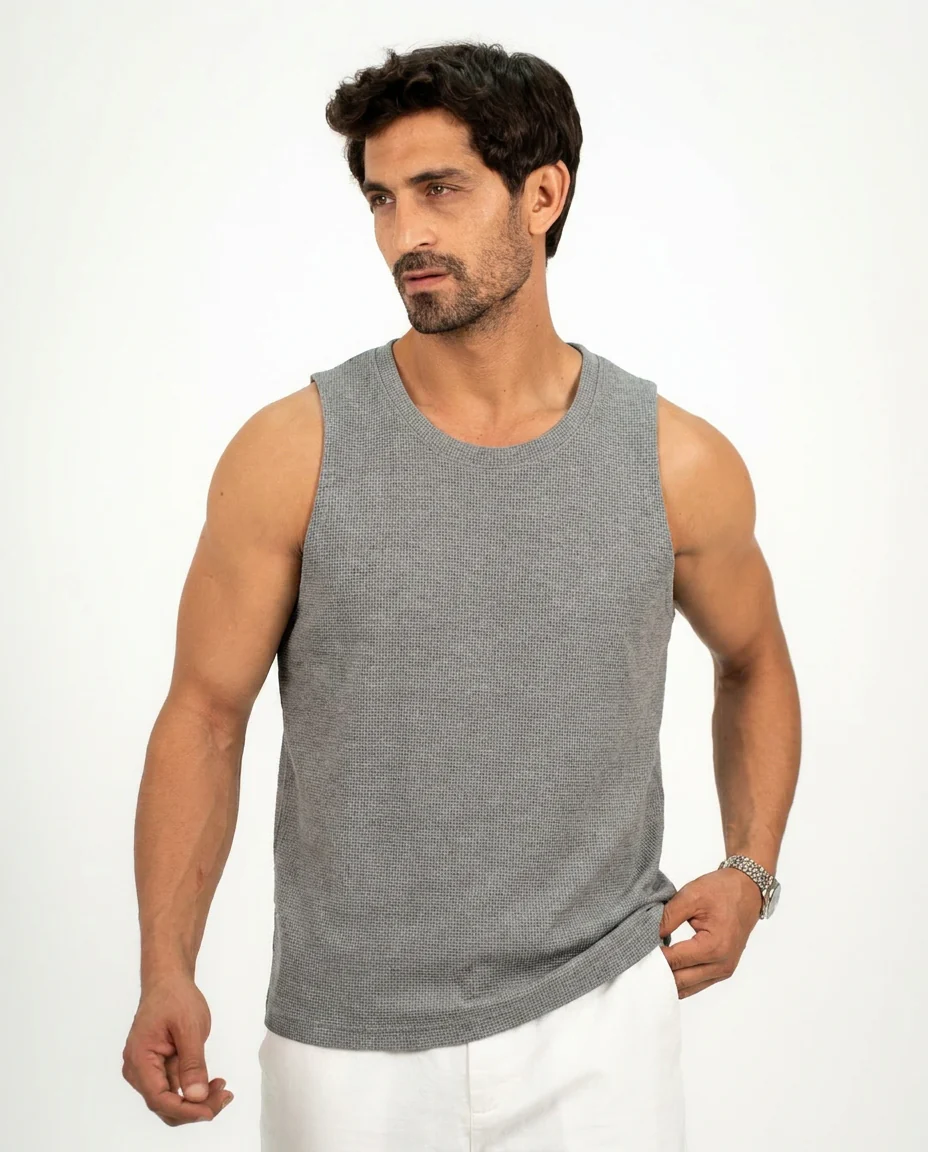 Men Sleeveless Pattern T-shirt - Image 6