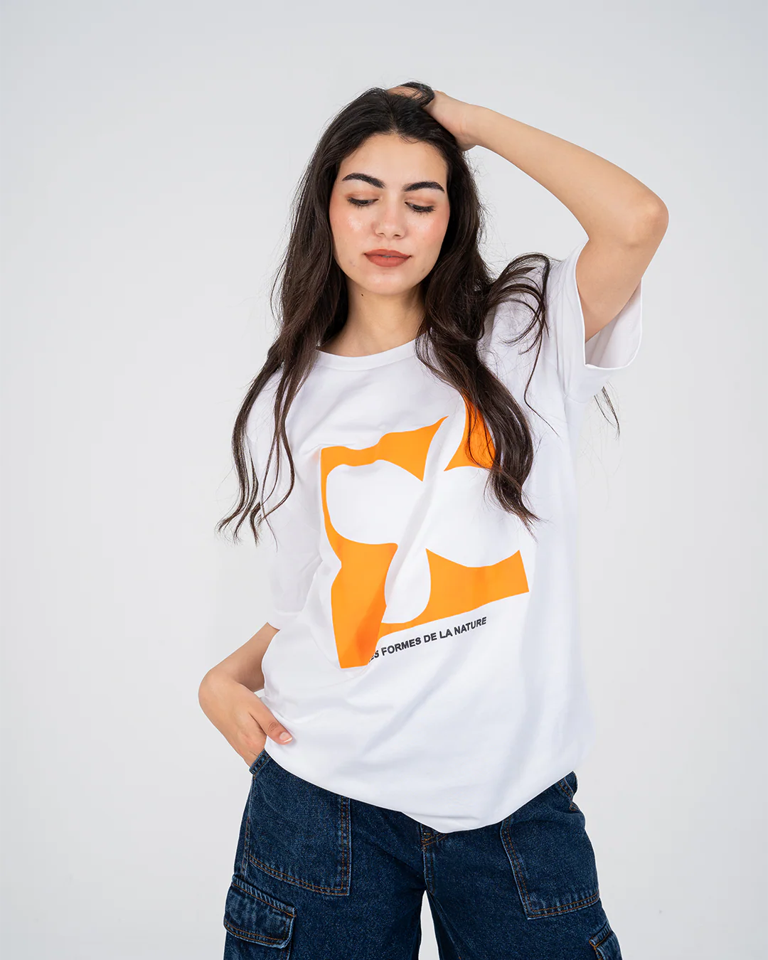 Oversized Women T-Shirt Rose Printed - Image 3