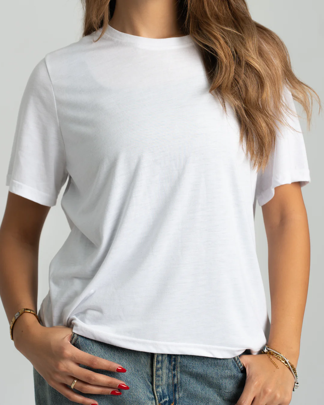 Plain Half-Slevees Women T-Shirt - Image 11