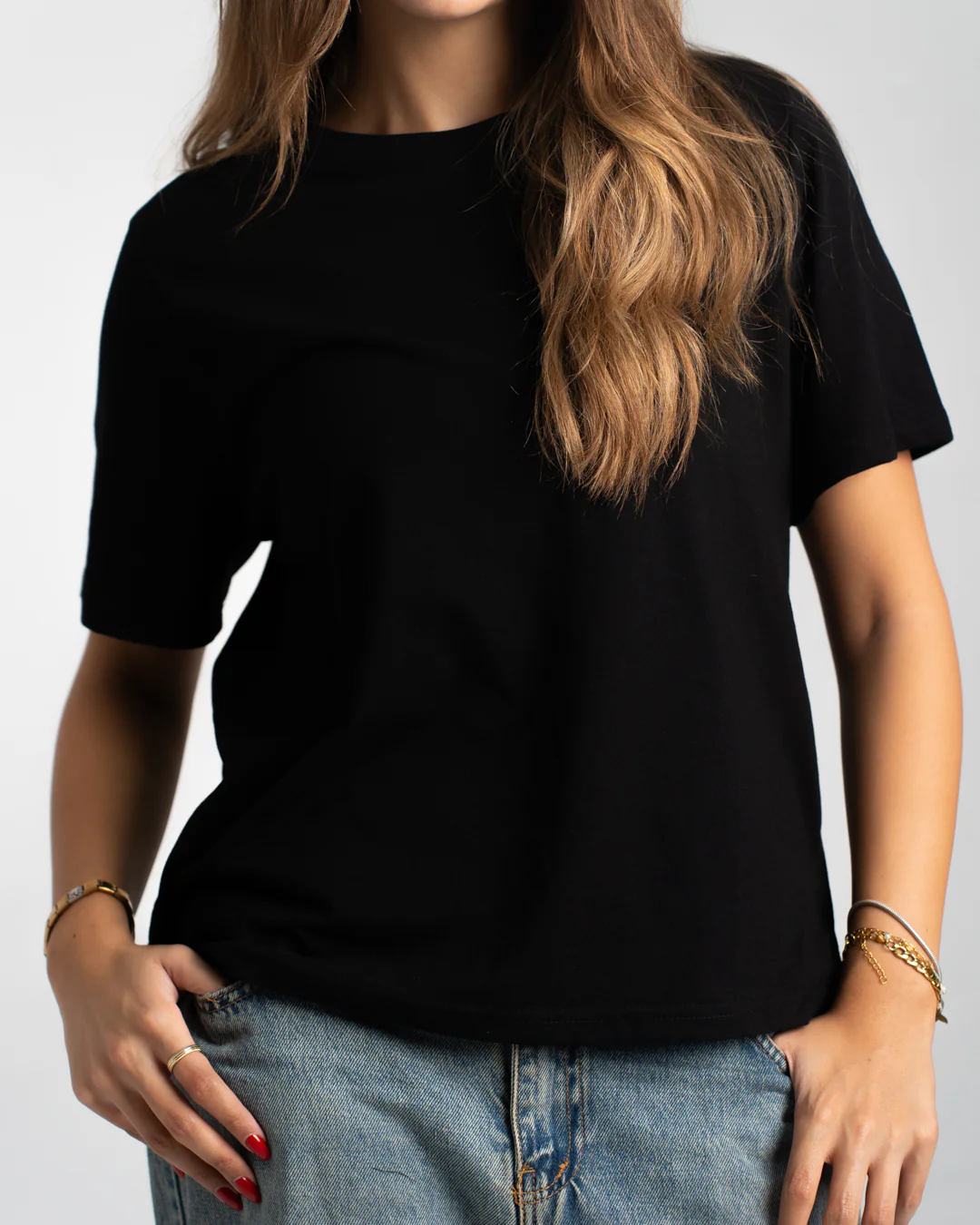 Plain Half-Slevees Women T-Shirt - Image 13