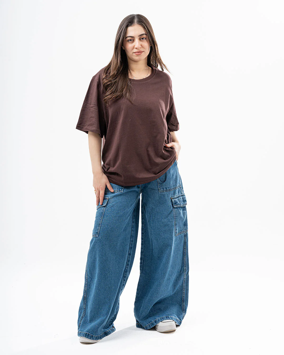 Plain Half-Slevees Women T-Shirt - Image 6