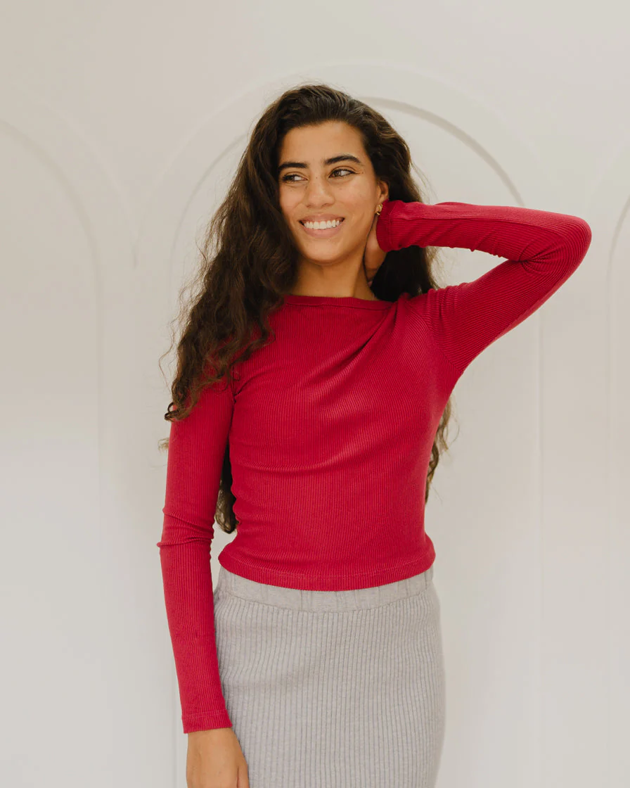 Plain Long Sleeve Top - Image 3
