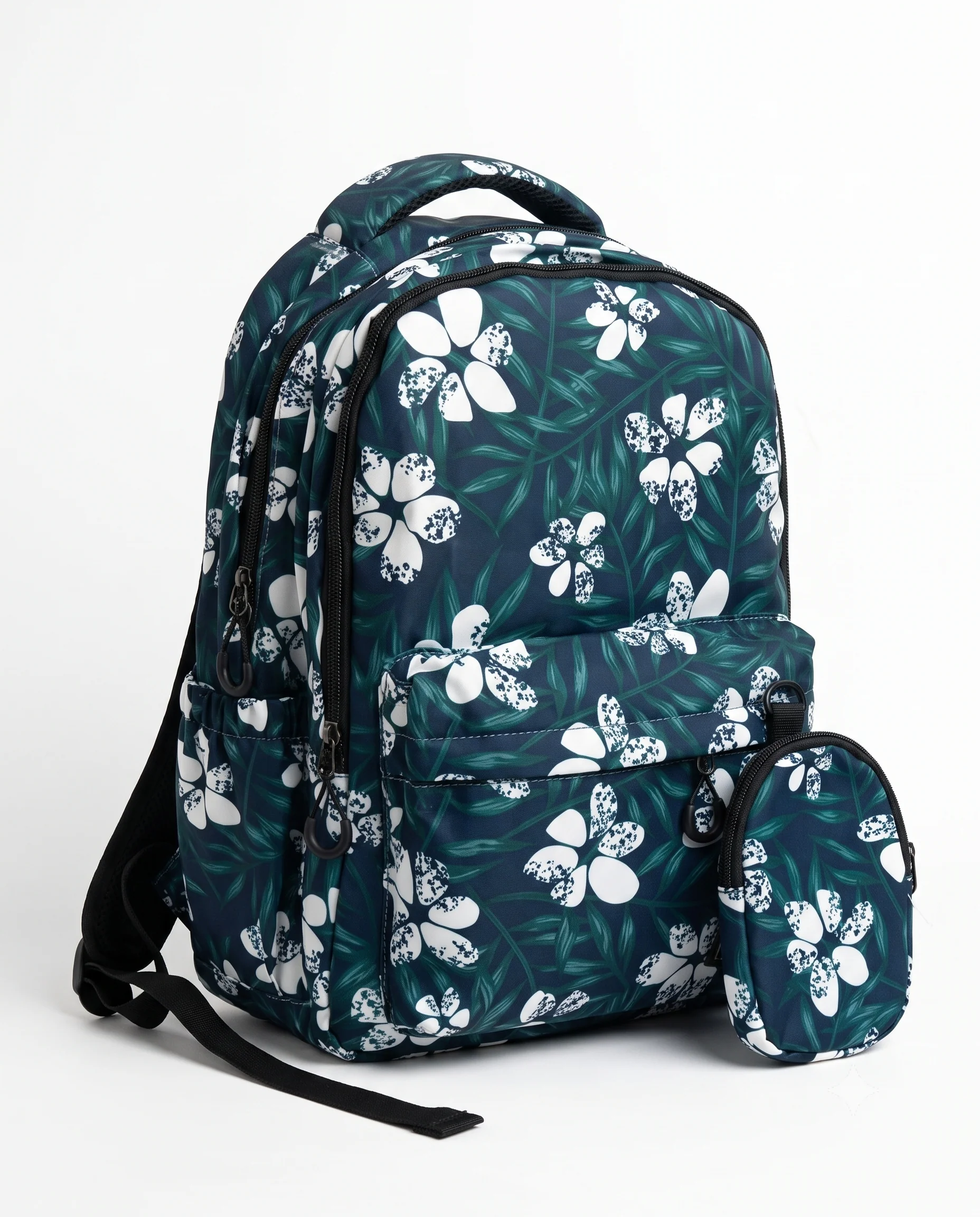 Floral Casual Backpack Set