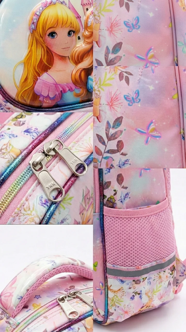 Girls Princess 3-Piece School Backpack Set - Image 2