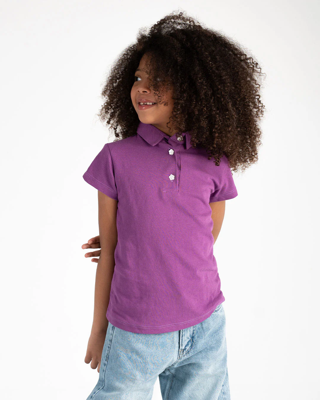 Short Sleeve Girls Polo T-shirt - Image 4