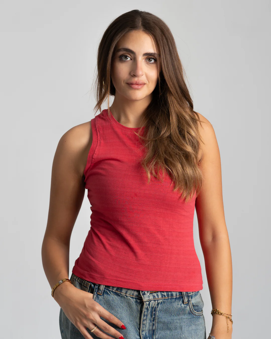 Sleeveless Womens Basic T-shirt - Image 10