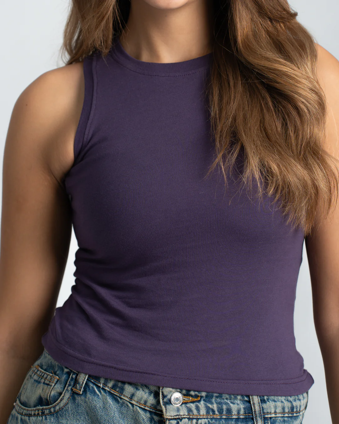 Sleeveless Womens Basic T-shirt - Image 21