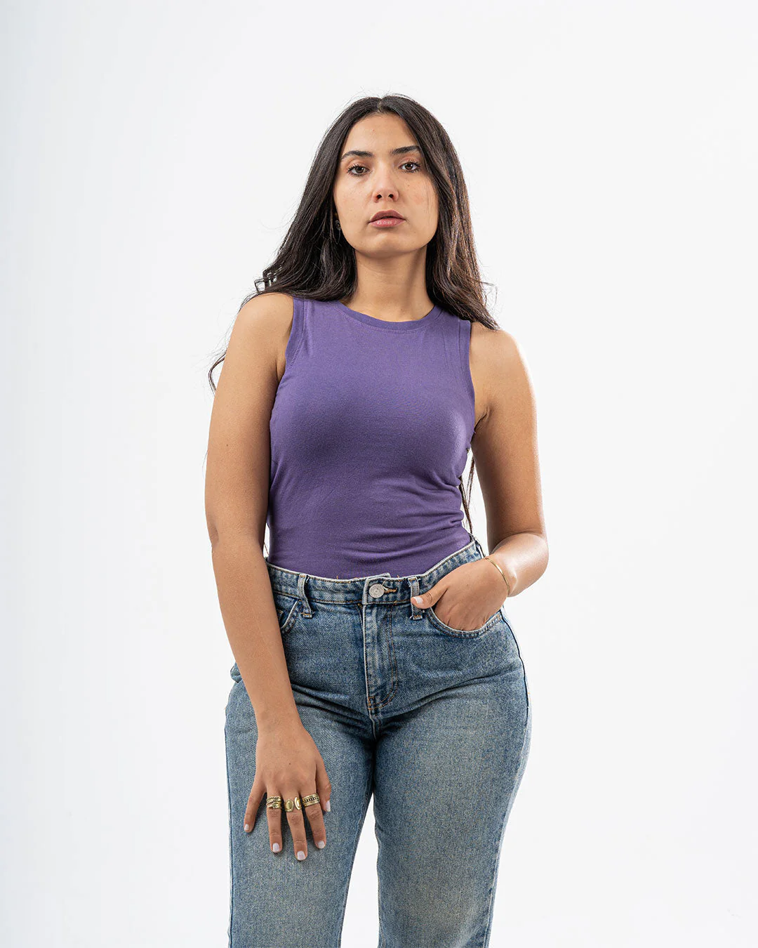 Sleeveless Womens Basic T-shirt - Image 27