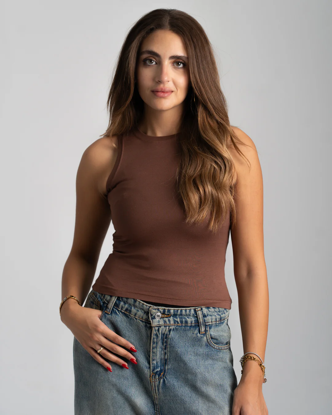 Sleeveless Womens Basic T-shirt - Image 4