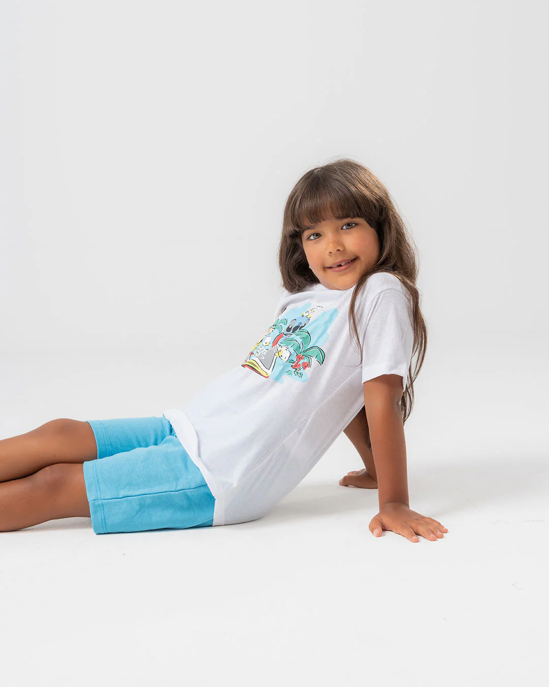 Stitch Printed Girls Pajamas with Shorts - Image 6