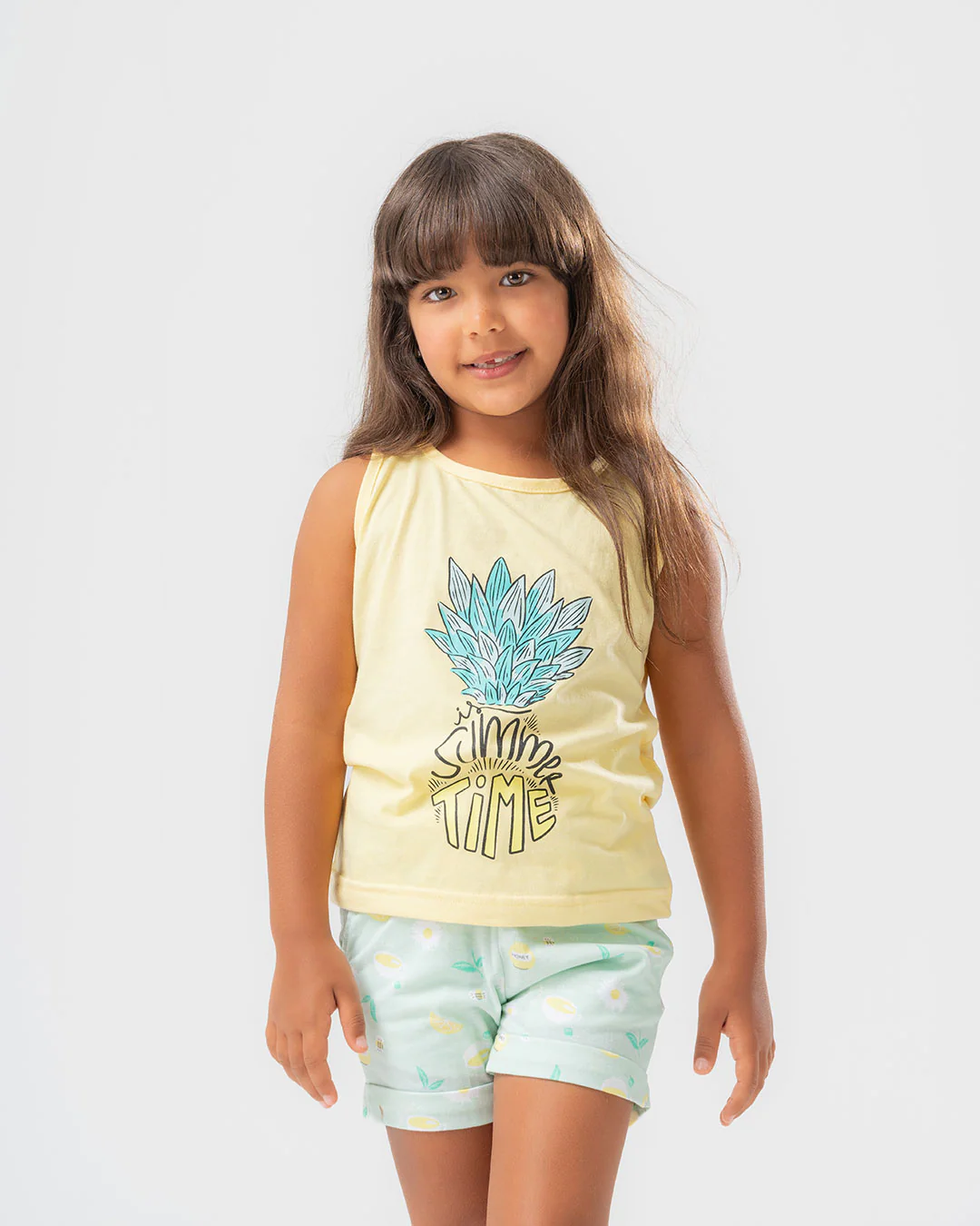 Summer Time Printed Girls Pajama With Shorts - Image 2