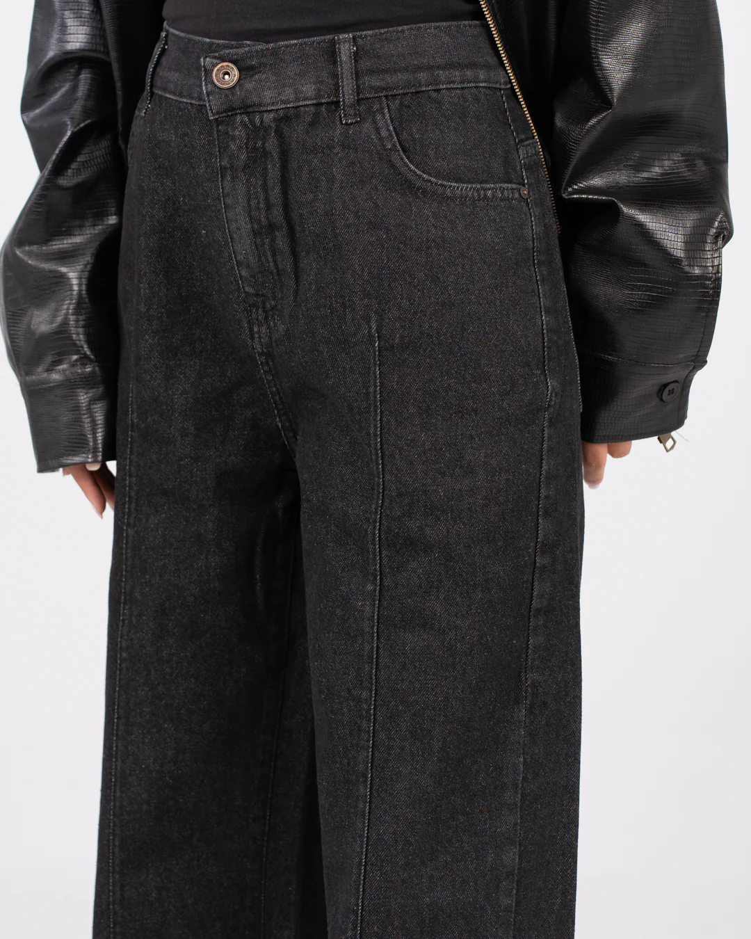 Wide Leg Denim Pants - Image 10