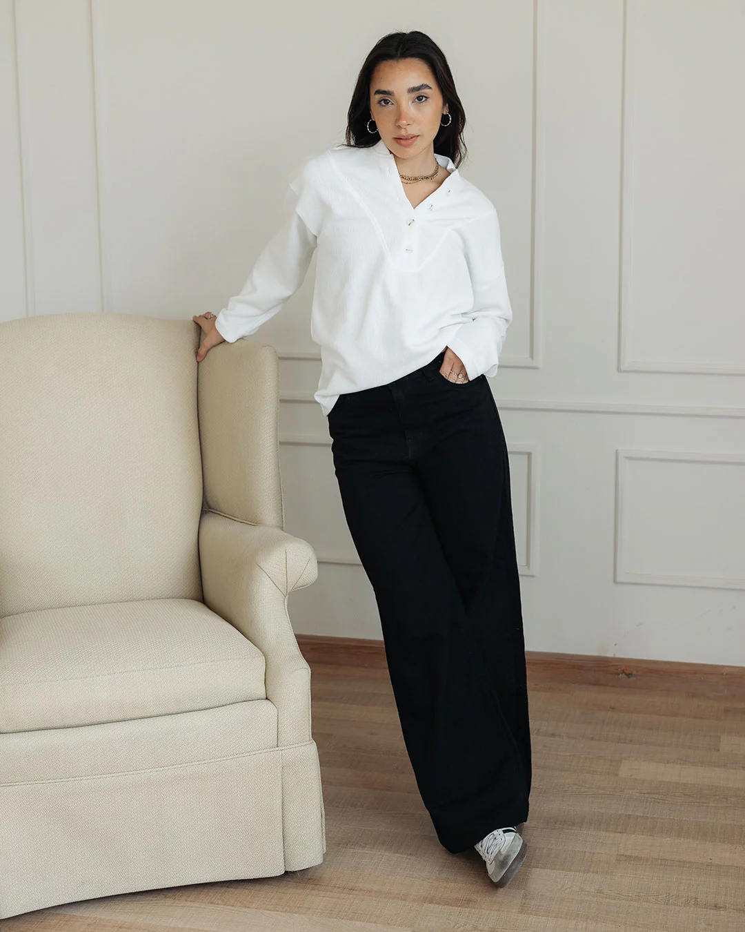 Women Gabardine Wide Leg Pants - Image 14