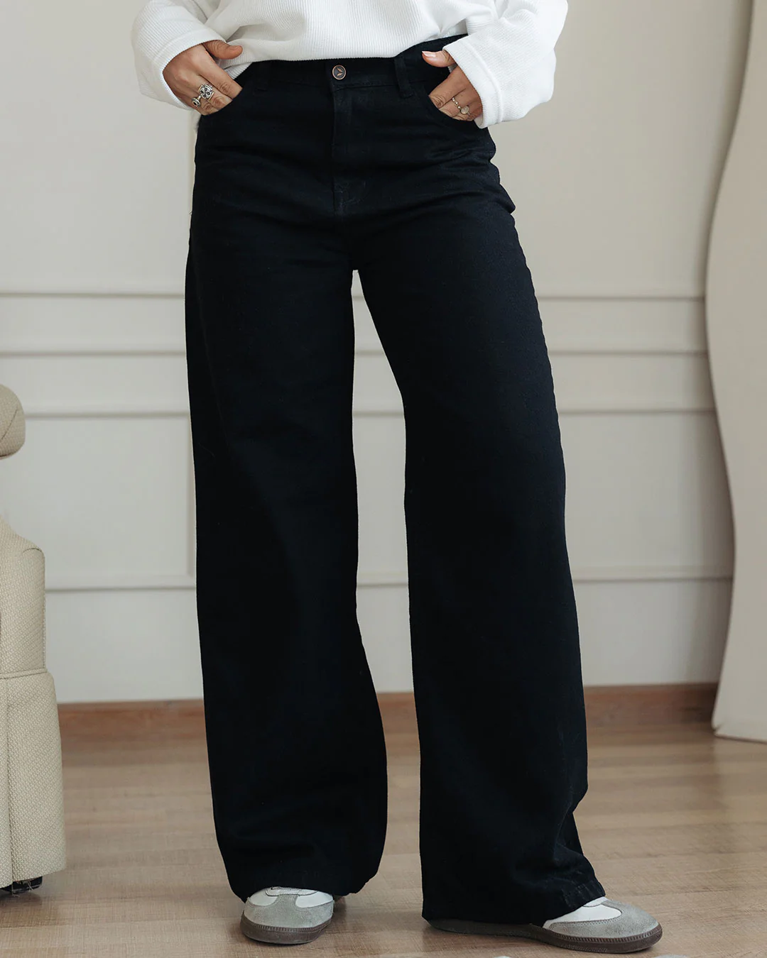 Women Gabardine Wide Leg Pants - Image 15