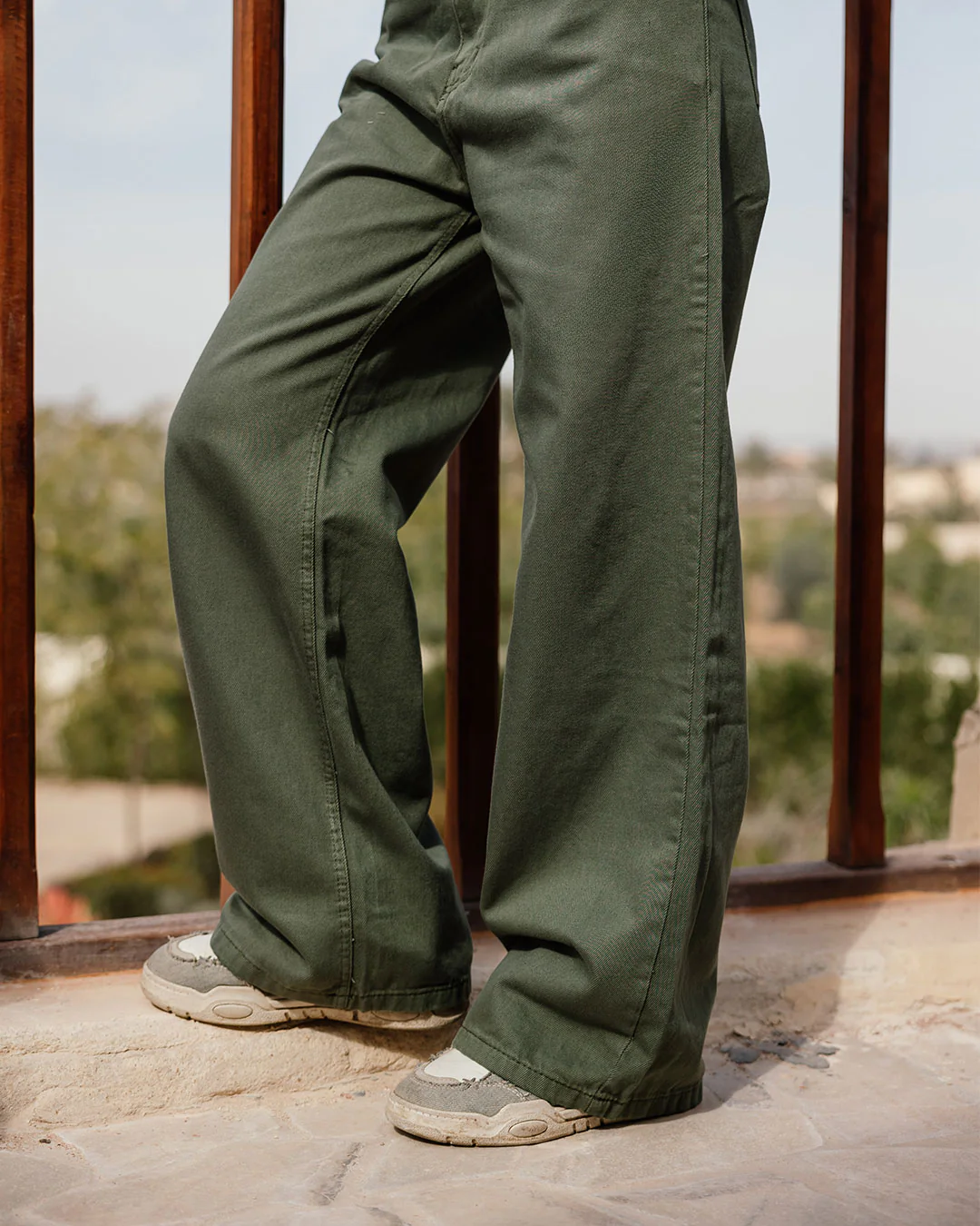 Women Gabardine Wide Leg Pants - Image 9