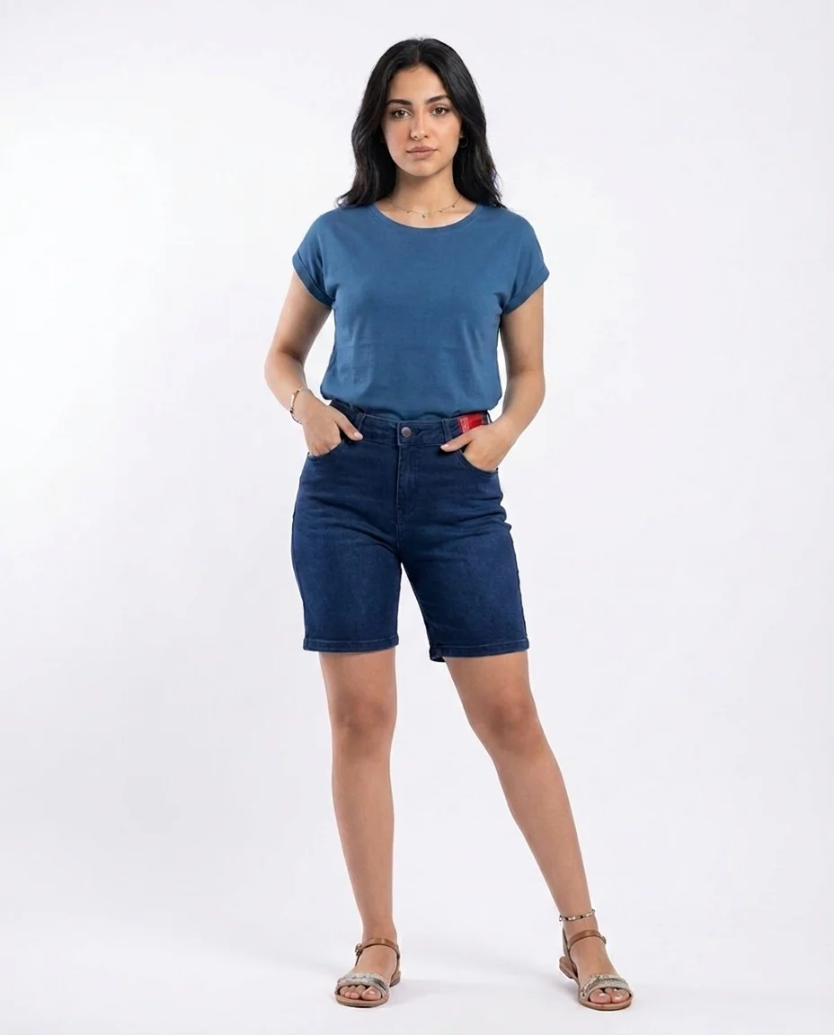 Women Loose Embroidered Denim Shorts - Image 4