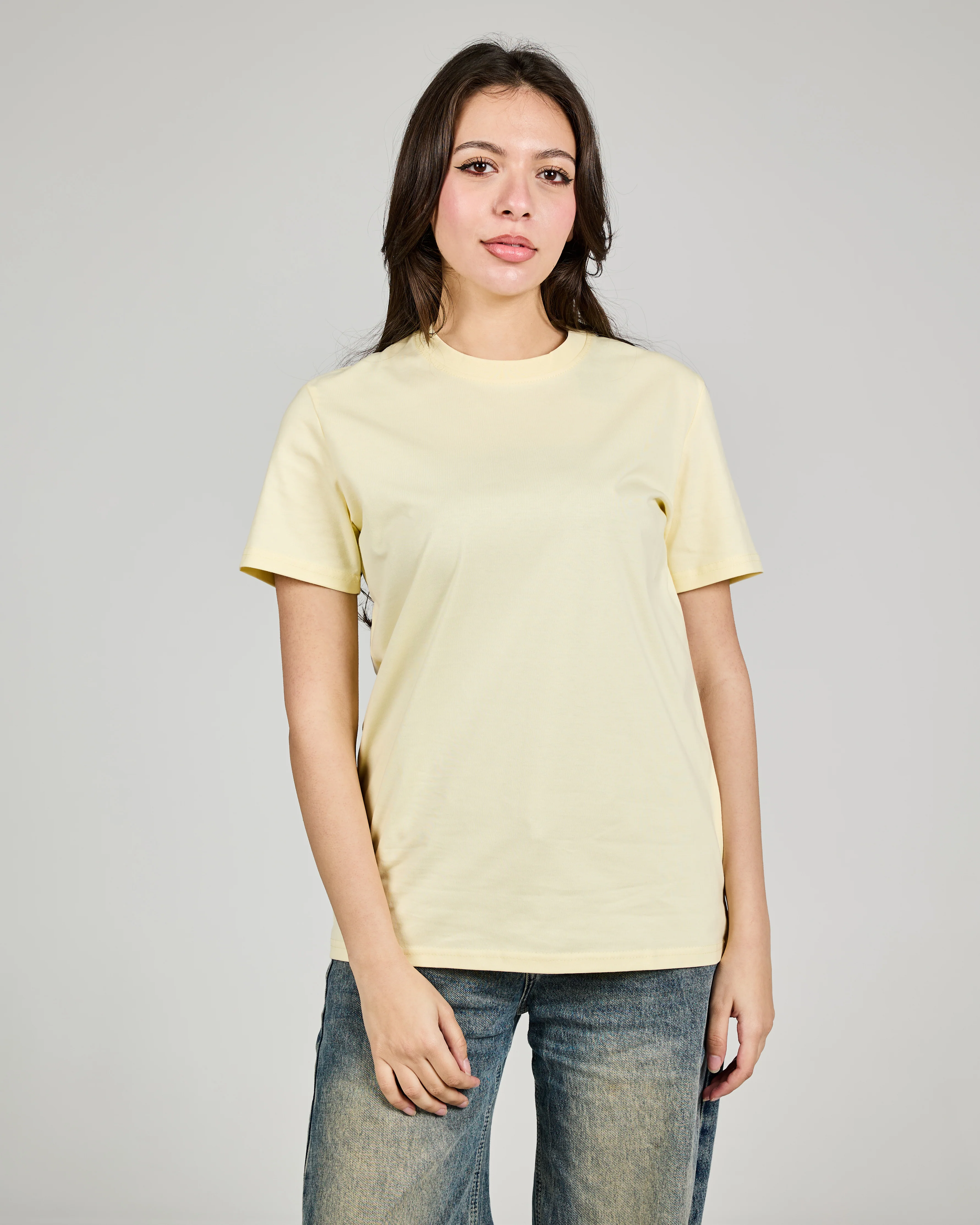 Women Plain Half Sleeves T-shirt