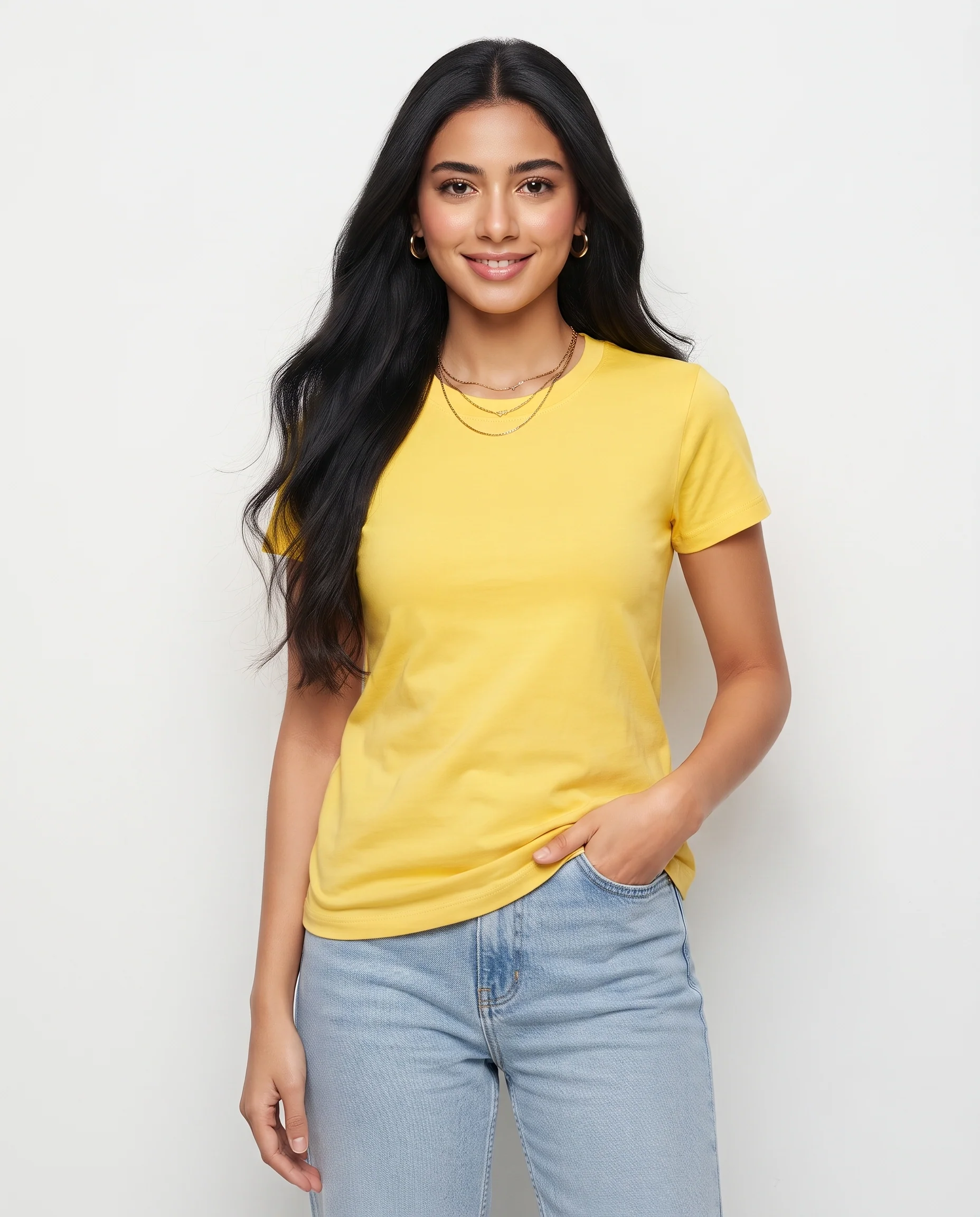 Women Plain Half Sleeves T-shirt - Image 5
