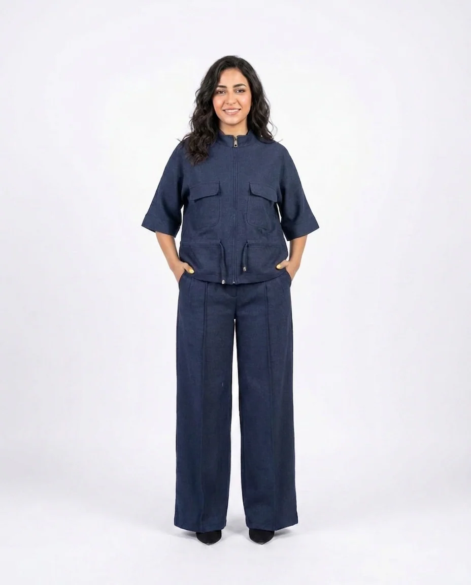 Wide Leg Pleated Pants - Image 2