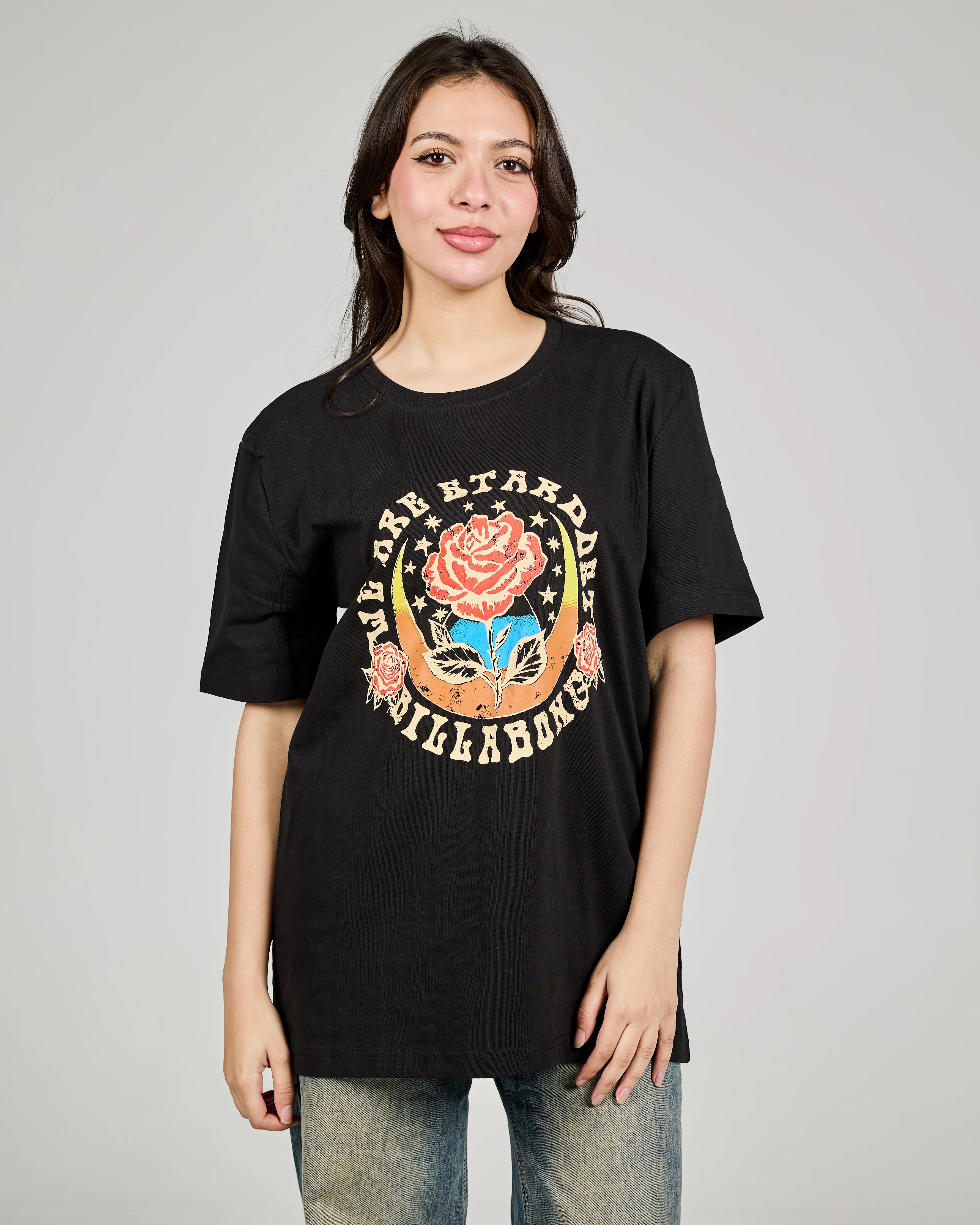 Women Printed Flower Half Sleeves Oversize - Image 2