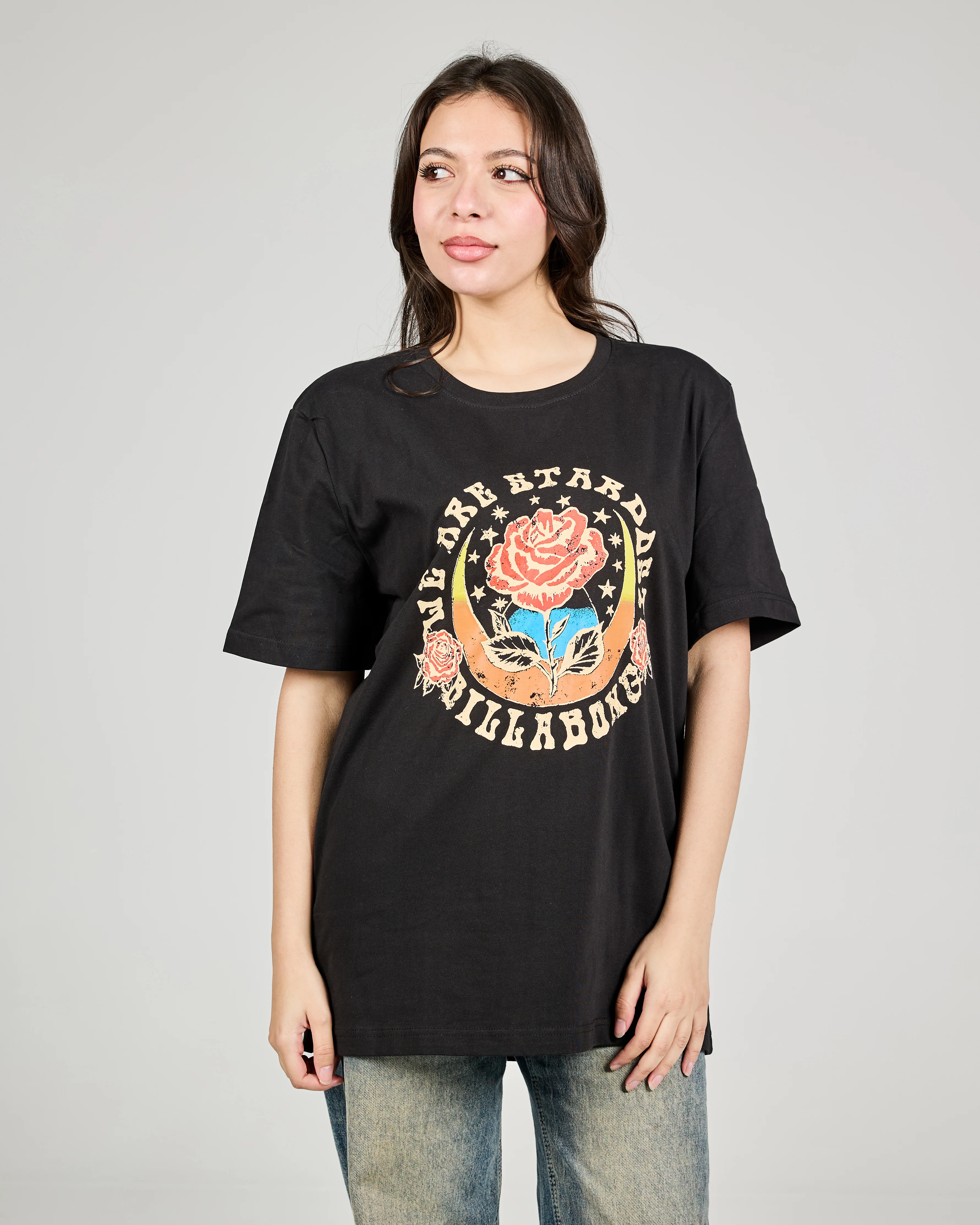 Women Printed Flower Half Sleeves Oversize - Image 3