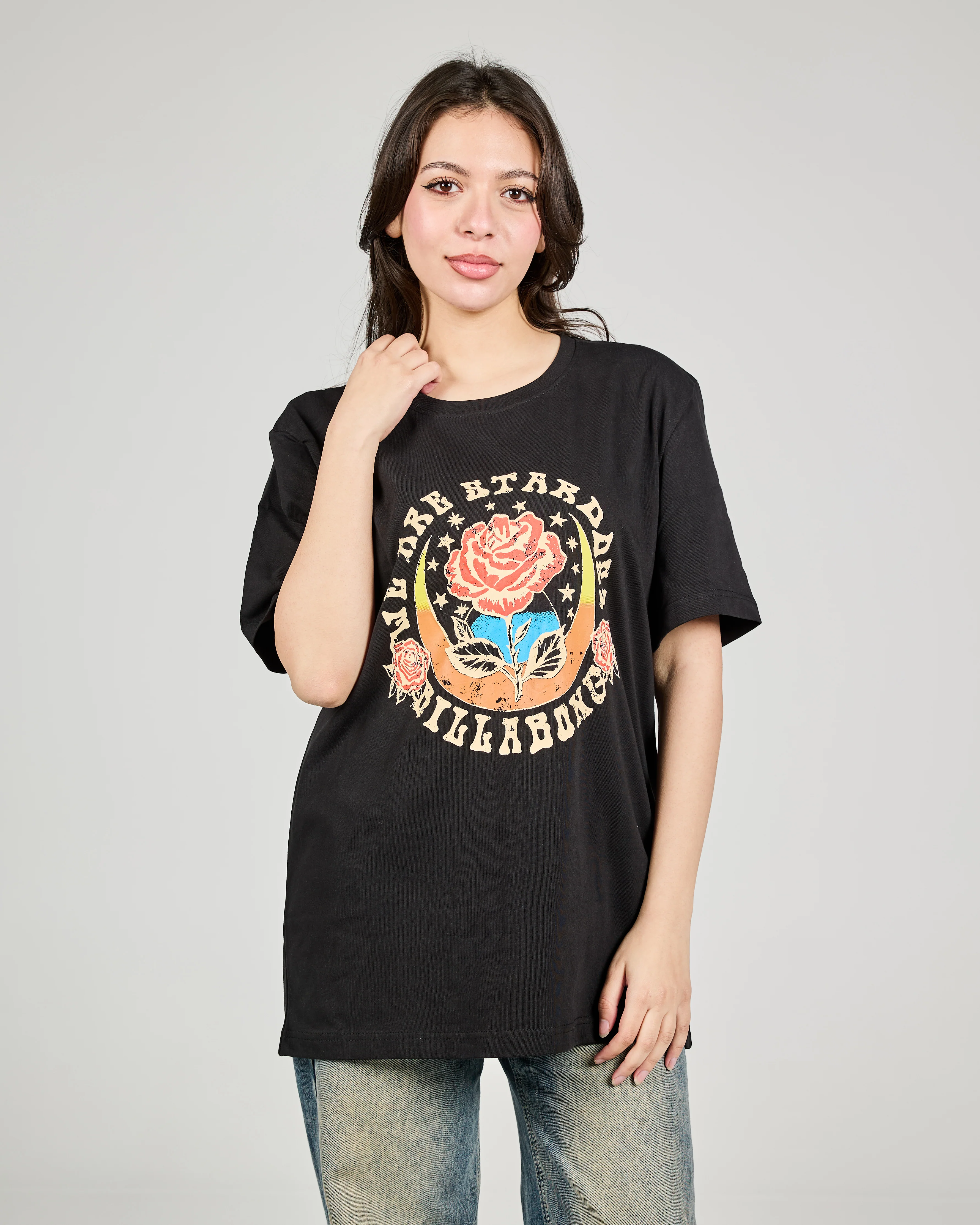 Women Printed Flower Half Sleeves Oversize - Image 4