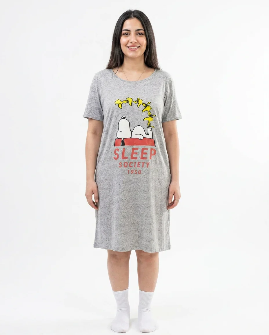 Women Printed Half Sleeves Nightgown