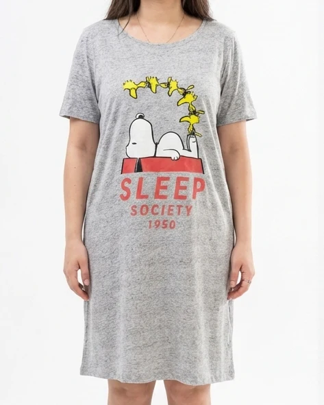 Women Printed Half Sleeves Nightgown - Image 2