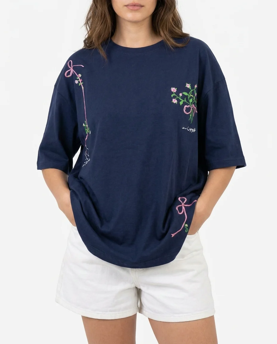 Women Printed Half Sleeves T-shirt Over Size