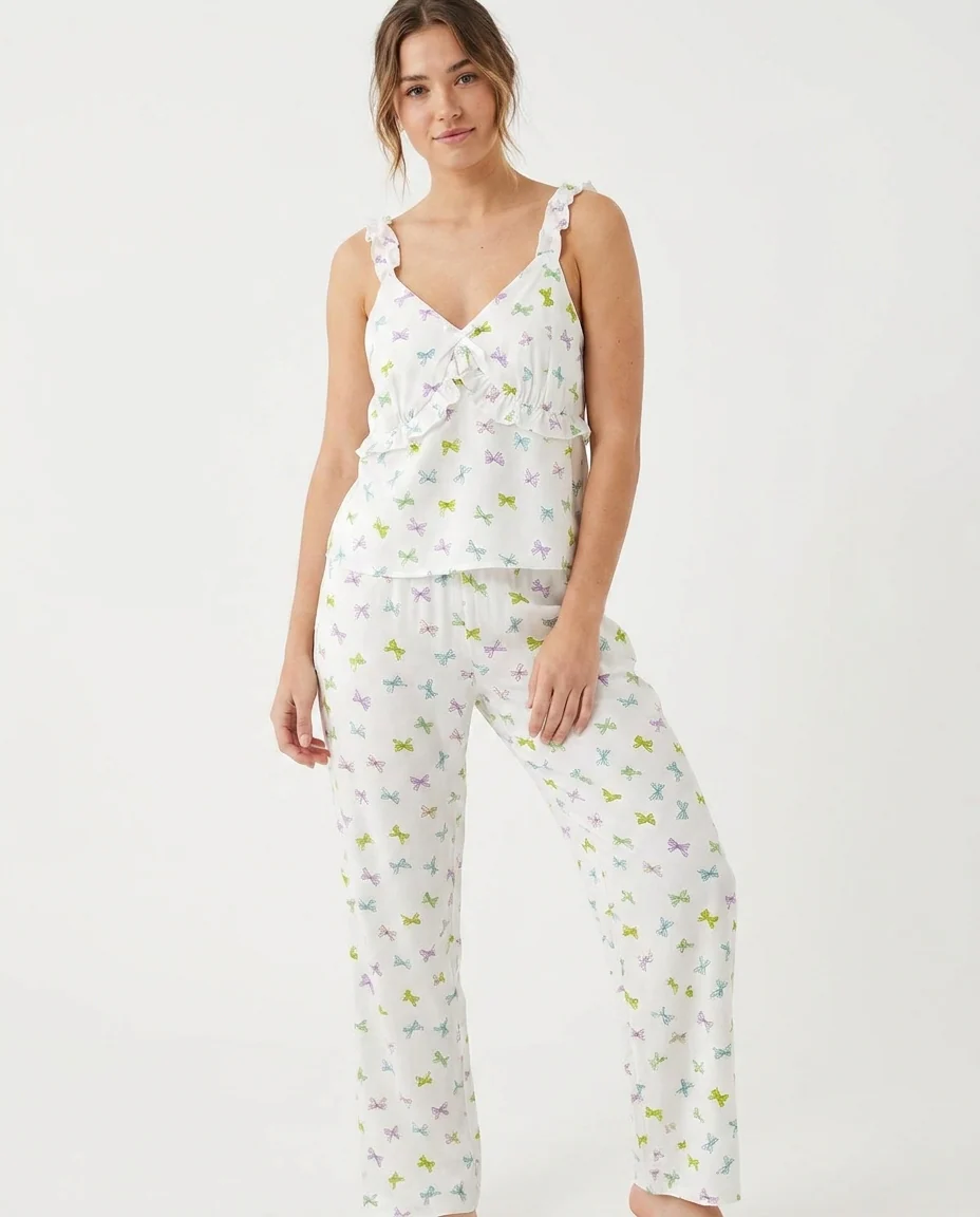 Women Printed Sleeveless Pyjama W/Pant