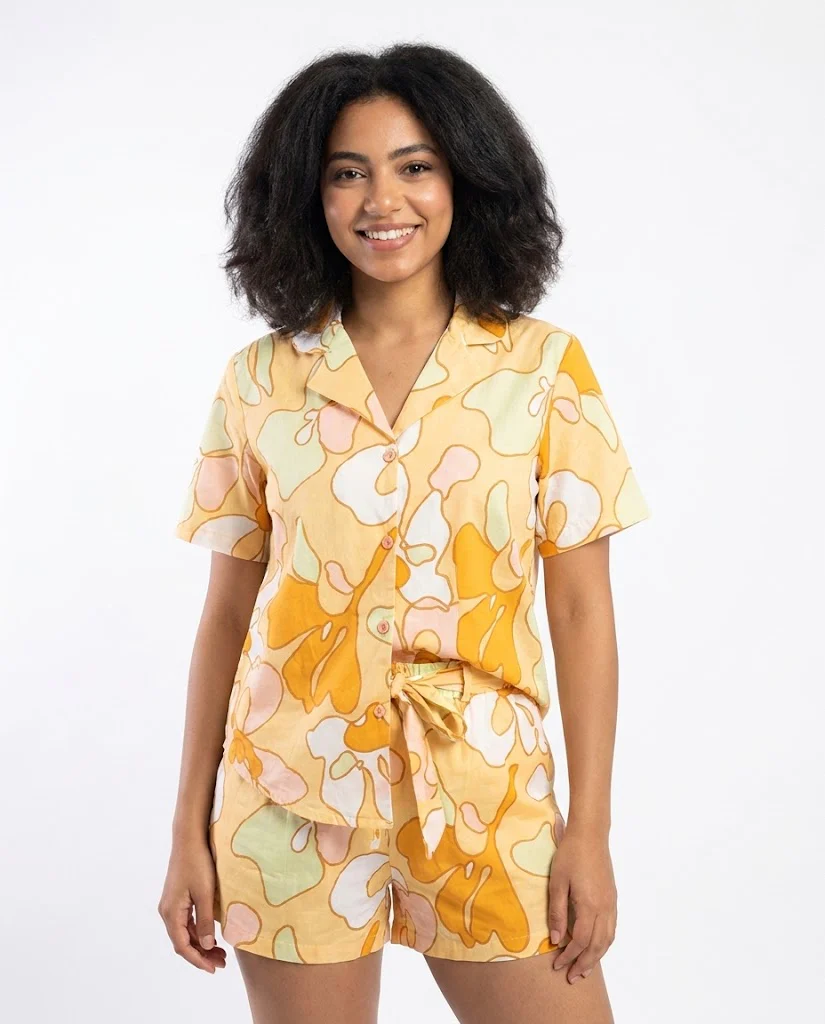 WOMEN SHORT SLEEVES TOPW/SHORT&BUTTONS PYJAMA - Image 3